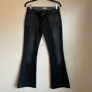Vintage Paige Premium Denim Oakland Black Jeans Size 28 Flare Y2K